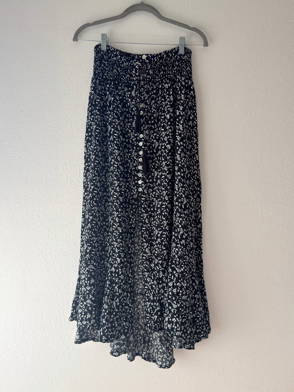 Rachel Zoe Black and White Floral Maxi Skirt